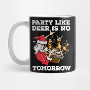 Santa Claus Deer DJ Dancing ReinDeer Party Fun Christmas Pun Mug